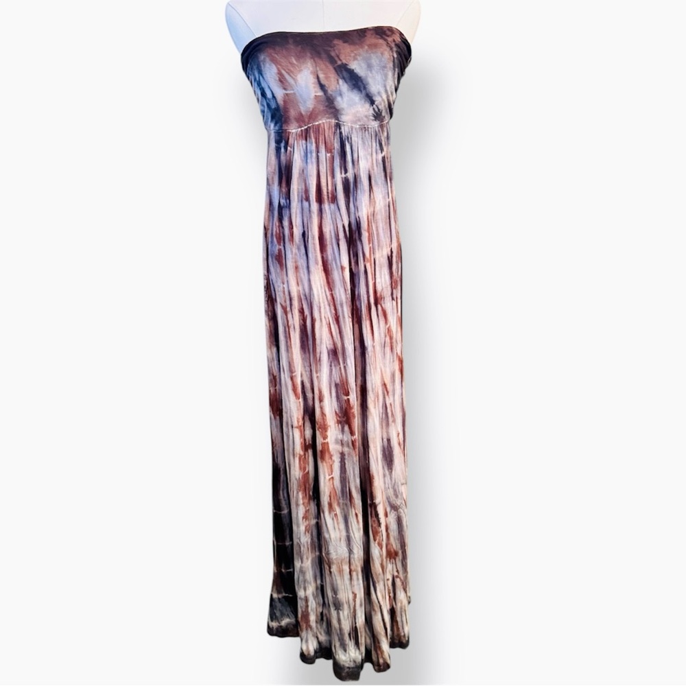 Young Fabulous & Broke Tie-Dye Maxi Dress - Brown and Blue